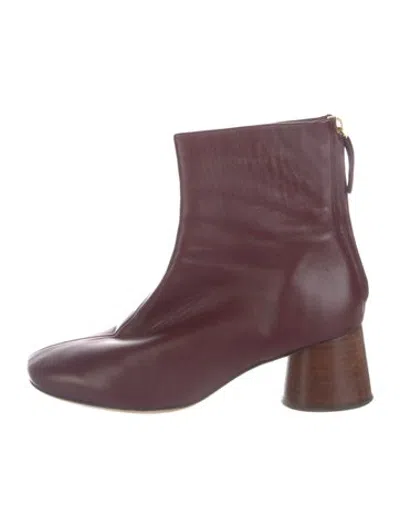 Pre-owned Mansur Gavriel Leather Boots In Burgundy