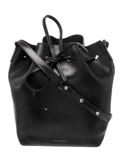 Pre-owned Mansur Gavriel Leather Bucket Bag In Black