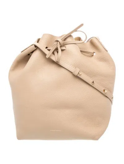 Pre-owned Mansur Gavriel Leather Bucket Bag In Brown