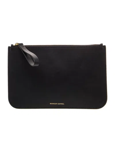 Pre-owned Mansur Gavriel Leather Clutch In Black