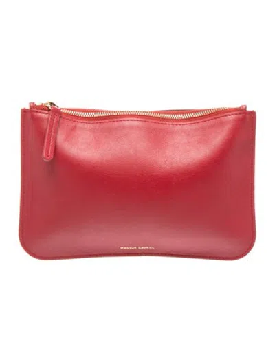 Pre-owned Mansur Gavriel Leather Clutch In Red