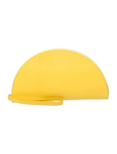Pre-owned Mansur Gavriel Leather Clutch In Yellow