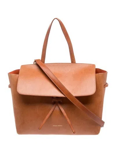 Pre-owned Mansur Gavriel Leather Top Handle Bag In Brown