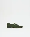 Mansur Gavriel Ruched Loafer In Moss Suede Croc