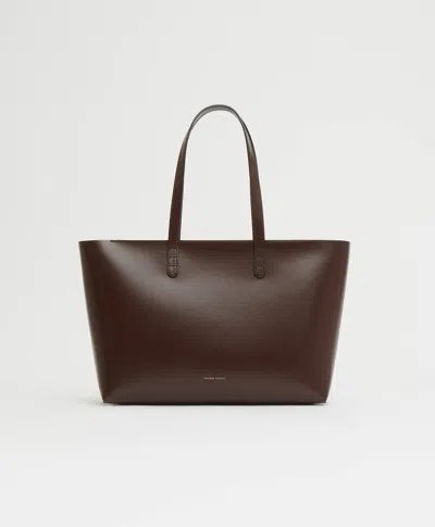 Mansur Gavriel Small Zip Tote In Chocolate/warm Grey