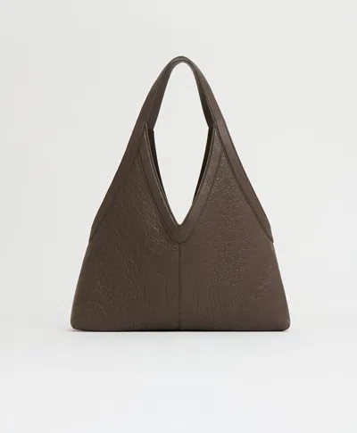 Mansur Gavriel Soft M Tote In Ebony Stamped Lambskin