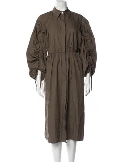 Pre-owned Mantù Midi Length Dress In Brown