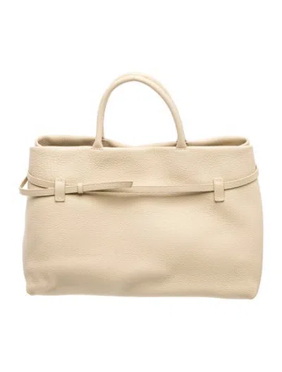 Pre-owned Manu Atelier Leather Tote In Neutrals