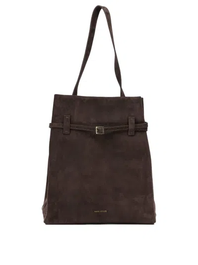 Manu Atelier "tote Du Jour" Medium Shoulder Bag In Brown