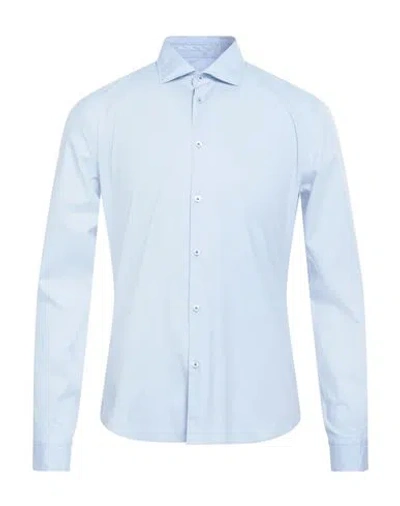 Manuel Ritz Man Shirt Sky Blue Size 15 Cotton, Elastane