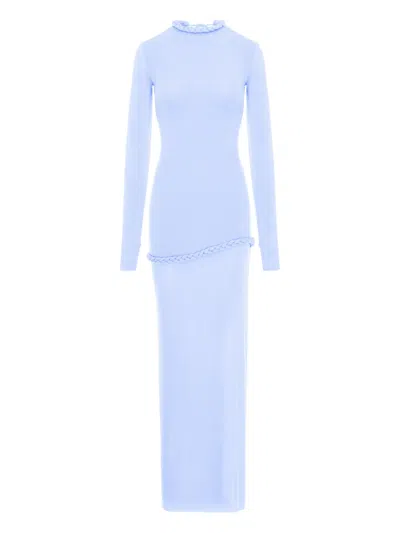 Manurí Nora Braided-detail Maxi Dress In Blue