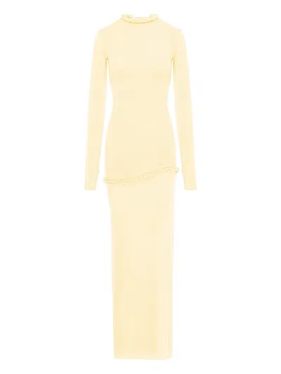 Manurí Nora Braided-detail Maxi Dress In Yellow