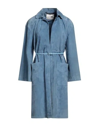 Manzoni 24 Woman Coat Slate Blue Size 12 Sheepskin