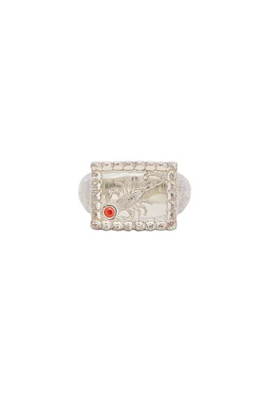 Maple Scorpio Signet Ring In Silver 925 & Citrine