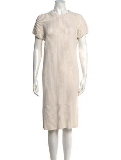 Pre-owned Mara Hoffman Crew Neck Midi Length Dress In Neutrals