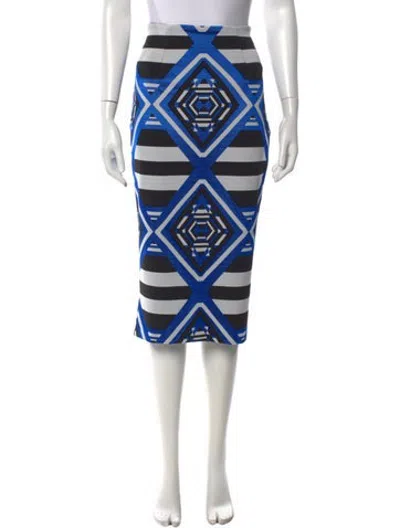 Pre-owned Mara Hoffman Graphic Print Midi Length Skirt In Blue