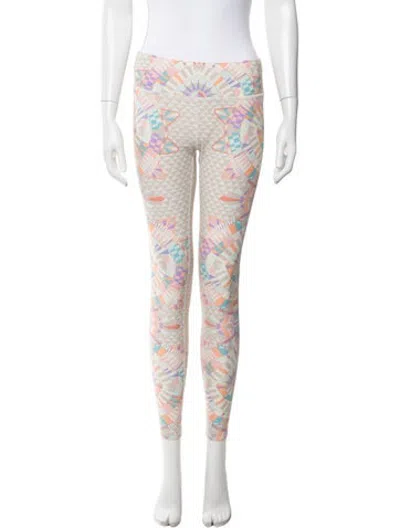 Pre-owned Mara Hoffman Graphic Print Skinny Leg Pants In Neutrals