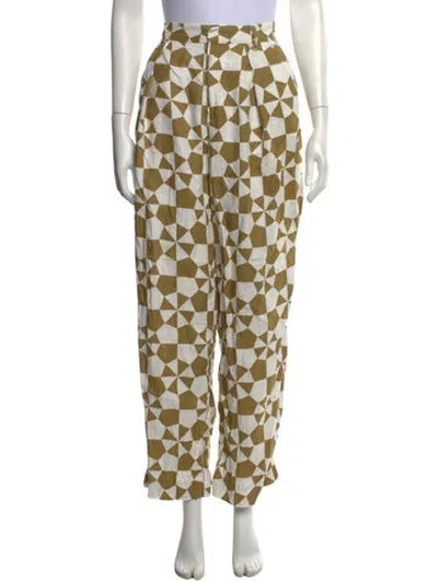 Pre-owned Mara Hoffman Hemp Straight Leg Pants In Green
