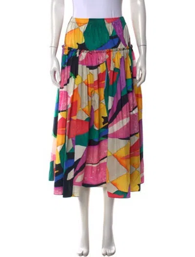 Pre-owned Mara Hoffman Patterned Long Skirt In Pink