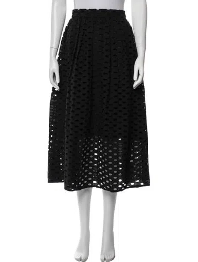 Pre-owned Mara Hoffman Patterned Midi Length Skirt In Black