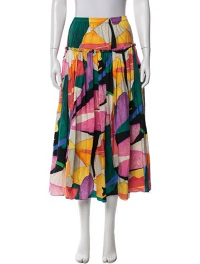 Pre-owned Mara Hoffman Patterned Midi Length Skirt In Multicolor