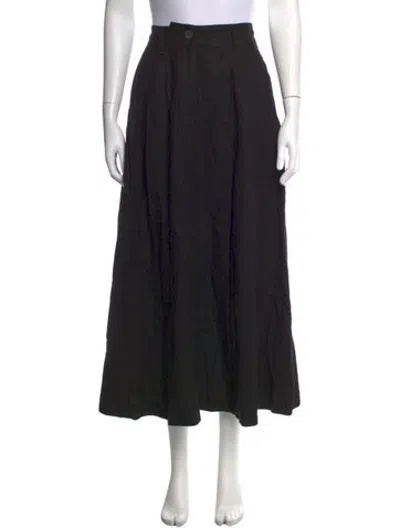 Pre-owned Mara Hoffman Pleated Accents Long Skirt In Black