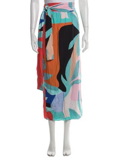 Pre-owned Mara Hoffman Printed Long Skirt In Multicolor