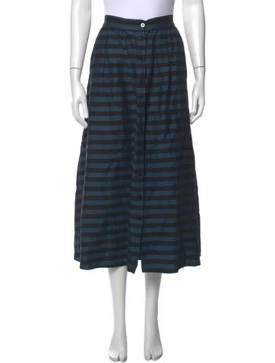 Pre-owned Mara Hoffman Striped Long Skirt In Blue