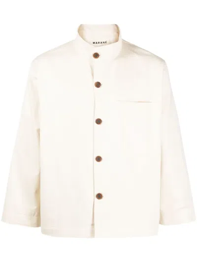 Marane Funnel-neck Shirt Jacket In Neutrals