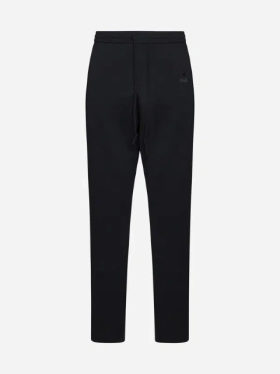 Marant Avery Cotton-blend Trousers In Black