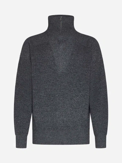 Marant Benny Merino Wool Sweater In Dark Grey