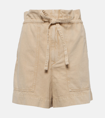 Marant Etoile Ipolyte High-rise Denim Shorts In Sand