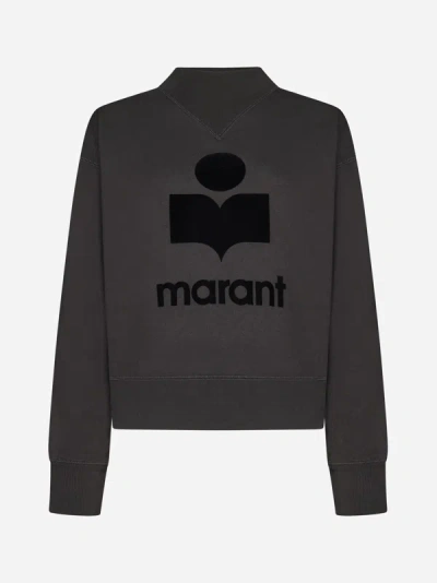 Marant Etoile Moby Logo Cotton-blend Sweatshirt In Faded Black