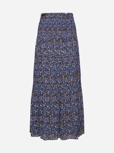 Marant Etoile Paisley-print Midi Skirt In Midnight