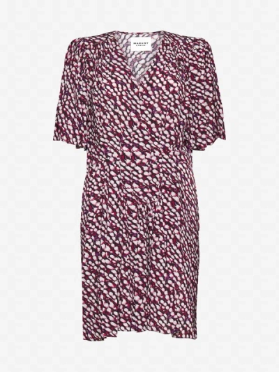 Marant Etoile Vedolia Abstract-print Dress In Raspberry
