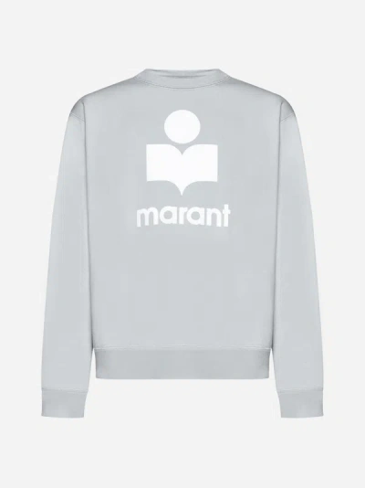 Marant Mikoy Cotton-blend Sweatshirt In Light Blue,ecru