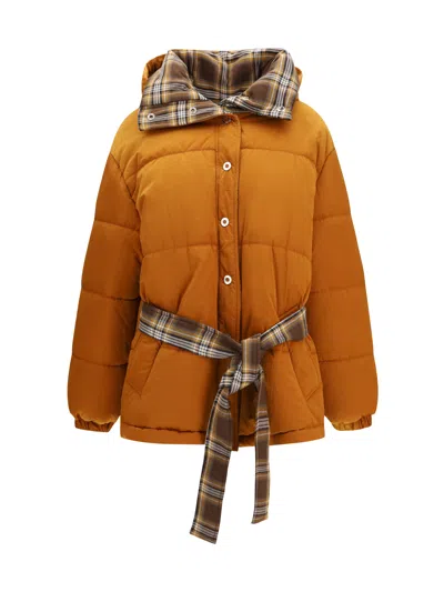 Marbell Aryna Padded Jacket With Belt In Bronze