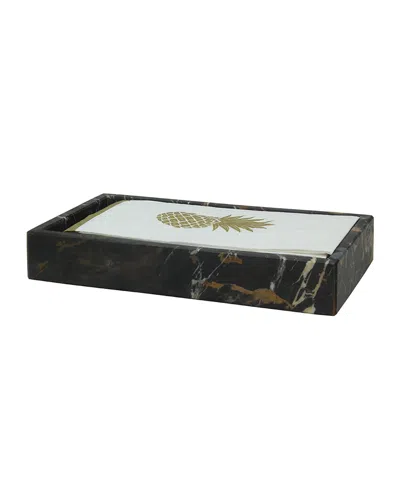 Marble Crafter Eris Collection Guest Towel Tray In Black Gold