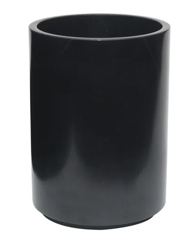Marble Crafter Eris Collection Jet Black Wastebasket With Liner