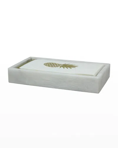 Marble Crafter Eris Collection Pearl White Marble Guest Towel Tray