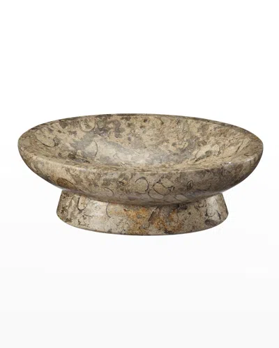 Marble Crafter Fossil Stone Oval Soap Dish In Beige/ivory