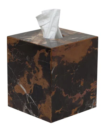 Marble Crafter Myrtus Collection Black & Gold Marble Tissue Box Holder In Black Gold