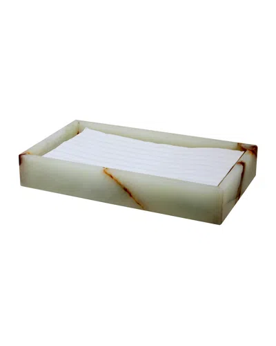 Marble Crafter Myrtus Onyx Polished Guest Towel Tray In Light Green Onyx