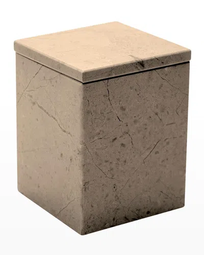 Marble Crafter Myrtus Polished Verona Beige Marble Square Canister In Pinkish Beige