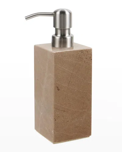 Marble Crafter Myrtus Polished Verona Beige Marble Square Soap Dispenser In Pinkish Beige