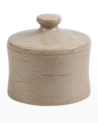 Marble Crafter Myrtus Verona Beige Marble Canister In Pinkish Beige