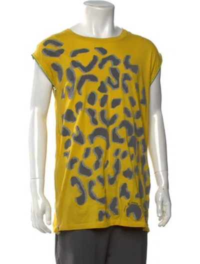 Pre-owned Marc By Marc Jacobs Animal Print Crew Neck T-shirt In Yellow