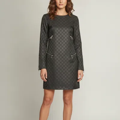 Pre-owned Marc By Marc Jacobs Black Checked Gabardine Zip Detail Mini Dress S