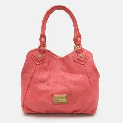 Pre-owned Marc By Marc Jacobs Classic Q Fran Pink Leather Tote