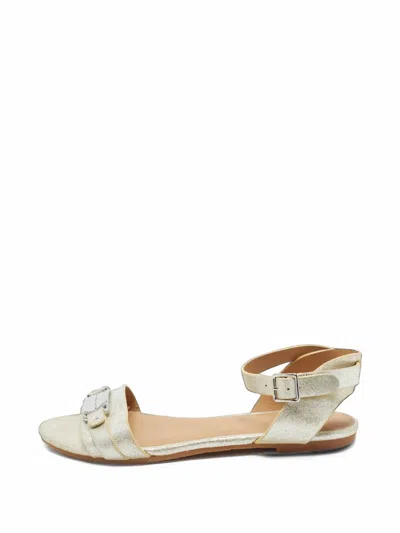 Pre-owned Marc By Marc Jacobs Logo-plaque Ankle-strap Ballet Flats In Silver